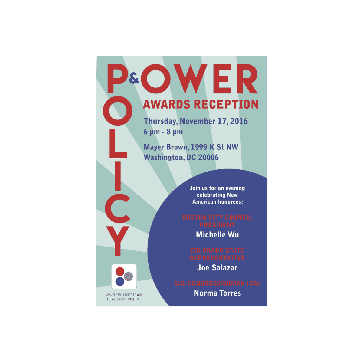 banner Power &#038; Policy Awards Reception 2016