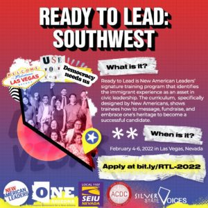 Ready to Lead: Southwest Training Graphic with dates and description of the program